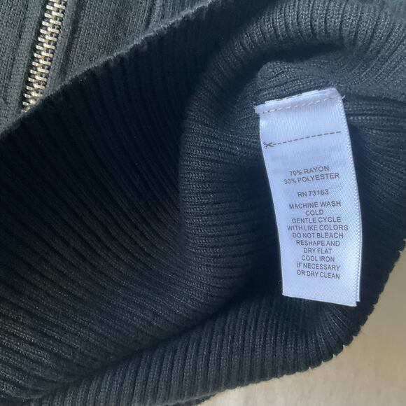 Cable & Gauge Women’s Long Sleeve Full Zip Knit Jacket size M, Black & White - Picture 6 of 8